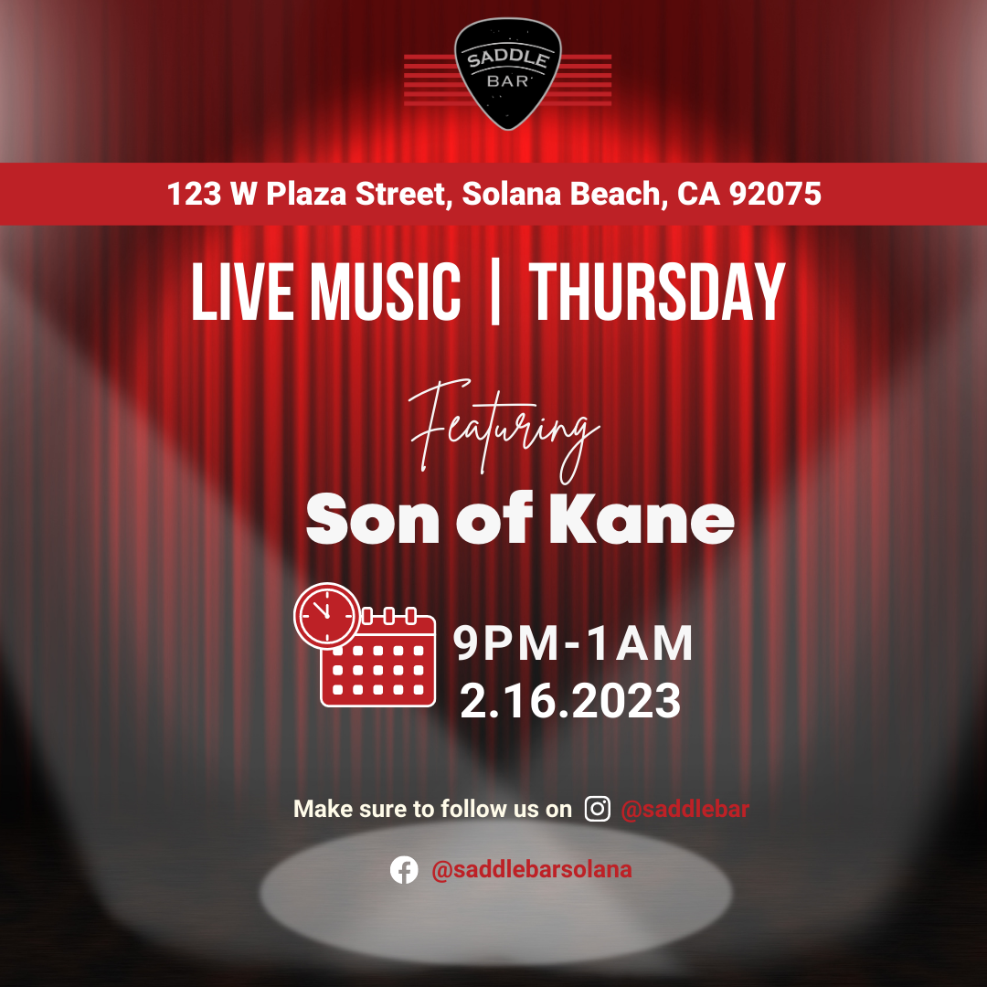 **LIVE BAND** Son of Kane - 2/16/2023 9pm