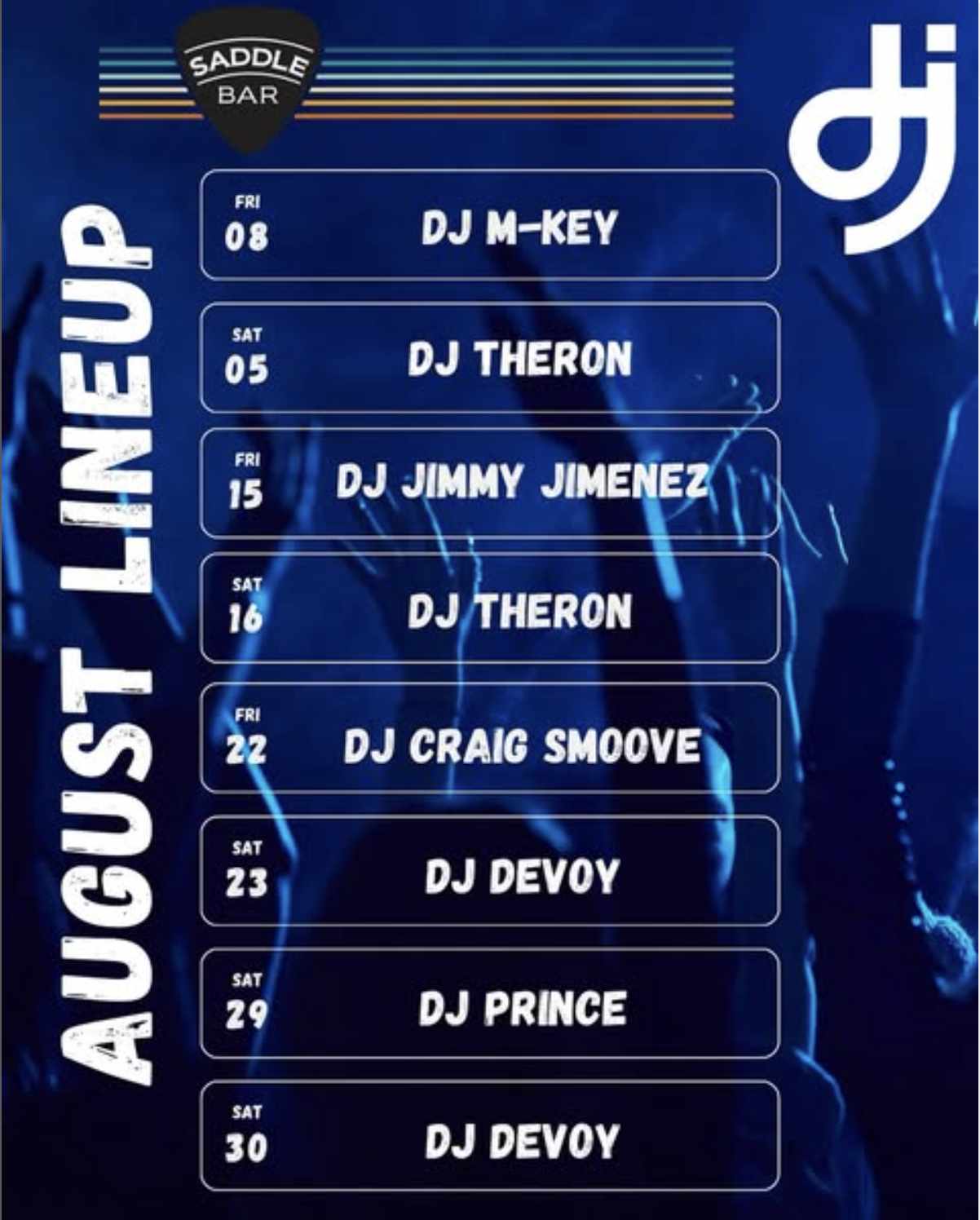 DJs this Month at The Saddle Bar! - AUGUST '25