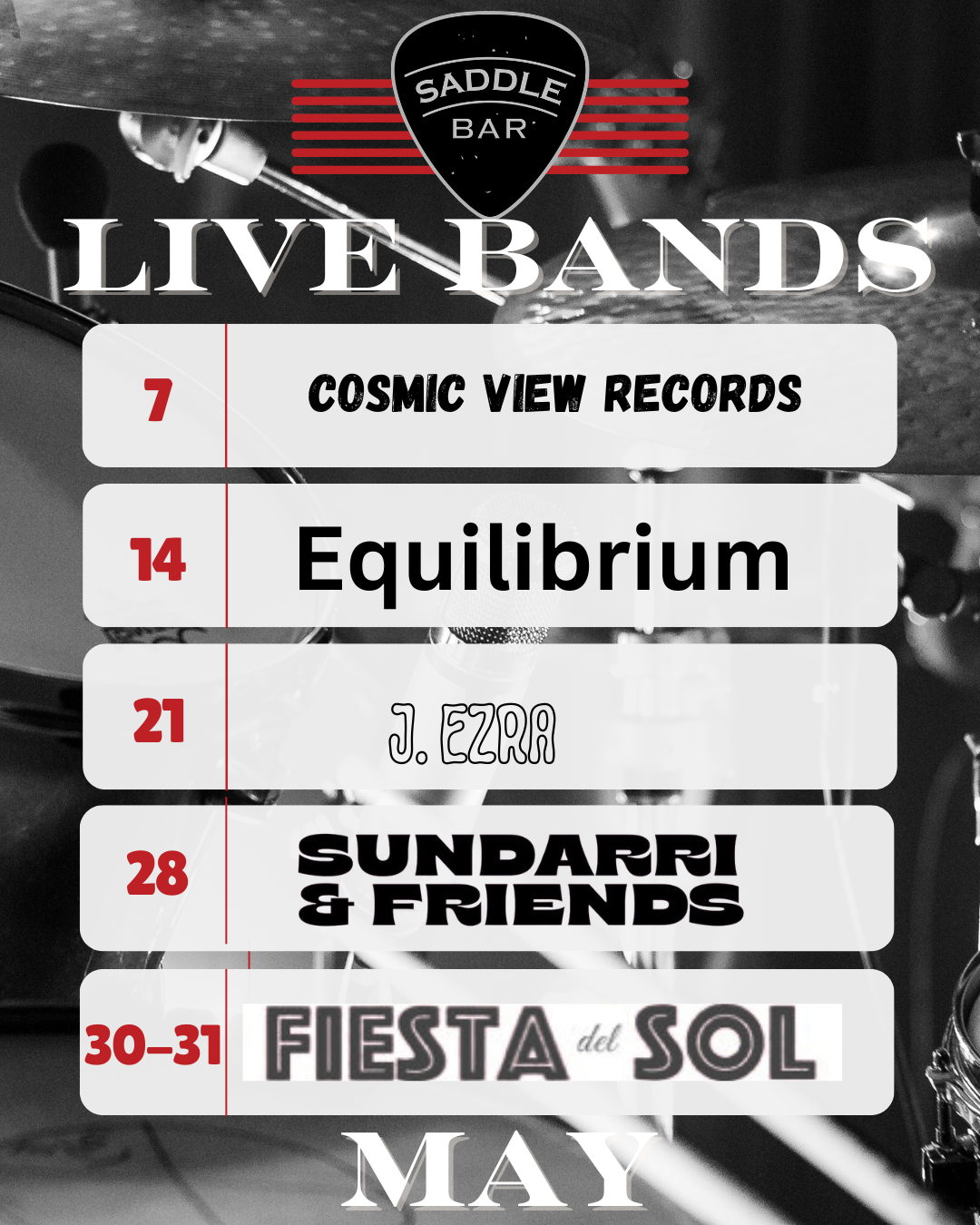 Live Bands every Thursday at The Saddle Bar! - May '26